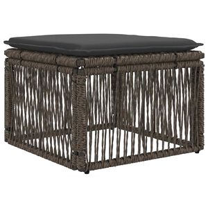 vidaXL Fodskammel Gr&aring; polyrattan