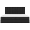 vidaXL Seng med opbevaring og LED med LED Sort 200 x 200 cm Polyester