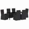 vidaXL Have Spisebordss&aelig;t 7 stk. Sort polyrattan