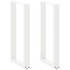 vidaXL barbordsben U-formet 2 stk. hvid 50x(90-91) cm st&aring;l