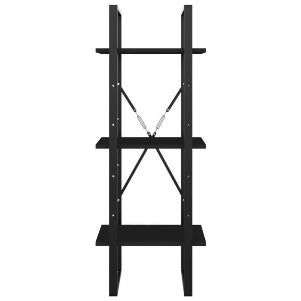 vidaXL bogreol med 3 hylder 40x30x105 cm konstrueret tr&aelig; sort