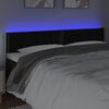 vidaXL sengegavl med LED-lys 160x5x78/88 cm velour sort
