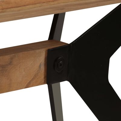 vidaXL spisebordsbænk massivt akacietræ og stål 160 x 40 x 45 cm