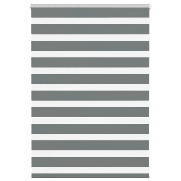 vidaXL zebragardin m&oslash;rkegr&aring; 95x100 cm stofbredde 90,9 cm polyester