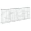 vidaXL gabionkurv med cover 400x50x150 cm galvaniseret jern