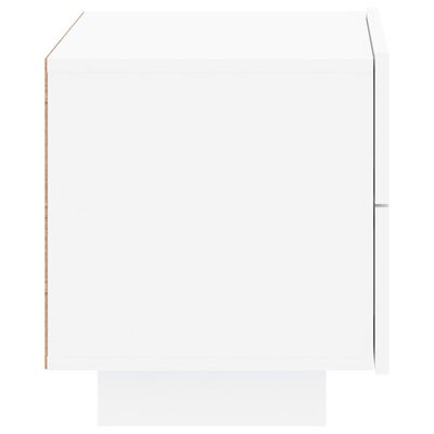 vidaXL sengebord med LED-lys 70x36x40,5 cm hvid