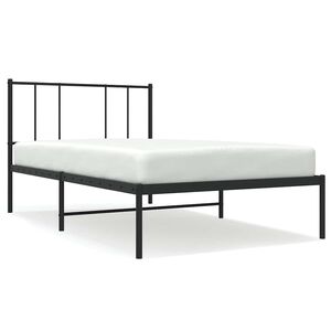 vidaXL sengeramme med sengegavl 75x190 cm metal sort