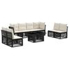 vidaXL Havesofa S&aelig;t 9 stk. Sort polyrattan