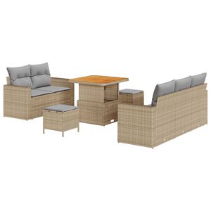 vidaXL Havesofa Sæt 8 pcs Beige polyrattan