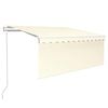 vidaXL markise m. gardin 3x2,5 m automatisk betjening cremefarvet