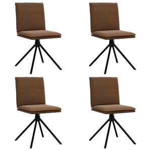 vidaXL spisebordsstole 4 stk. imiteret ruskind brun