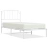 vidaXL sengeramme med sengegavl 90x200 cm metal hvid