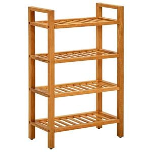 vidaXL skostativ med 4 hylder 50x27x80 cm massivt egetr&aelig;
