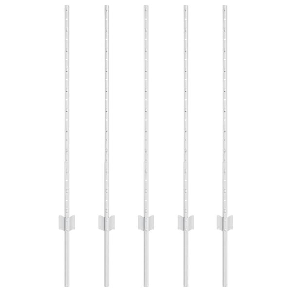 vidaXL Hegnsp&aelig;l 5 pcs S&oslash;lv 100 cm St&aring;l