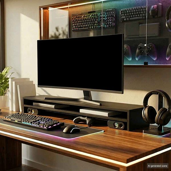 vidaXL sk&aelig;rmstander 100x24x13 cm konstrueret tr&aelig; sort