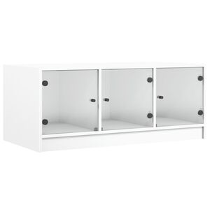 vidaXL sofabord med glasl&aring;ger 102x50x42 cm hvid