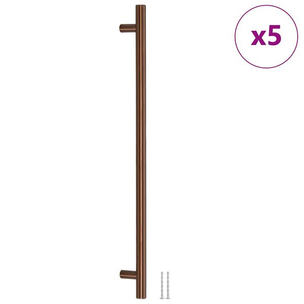 vidaXL skabshåndtag 5 stk. 480 mm rustfrit stål bronzefarvet