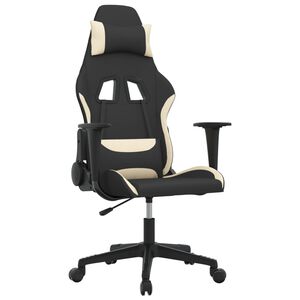 vidaXL gamingstol med massagefunktion stof sort og cremefarvet