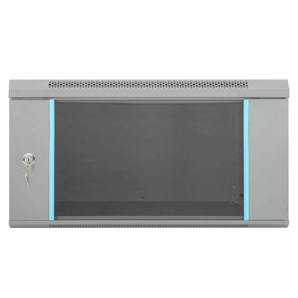 vidaXL Netværksskab med opbevaring Grå 60 x 60 x 35 cm Stål