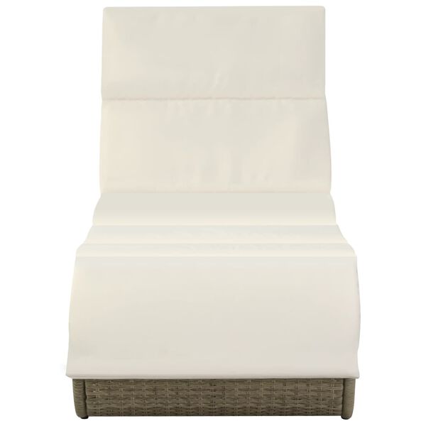 vidaXL liggestol med hynde polyrattan gr&aring;