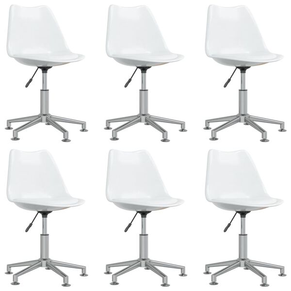 vidaXL drejelige spisebordsstole 6 stk. kunstl&aelig;der hvid