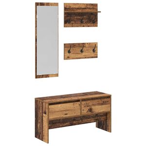 vidaXL Entrem&oslash;bels&aelig;t 4 stk. Gammelt tr&aelig; 90 x 31 x 46,5 cm