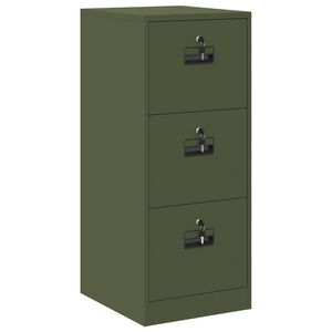 vidaXL Fil kabinett Oliven gr&oslash;n 44 x 50 x 106,5 cm Koldvalset St&aring;l