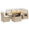 vidaXL sofas&aelig;t til haven 6 dele med hynder polyrattan beige
