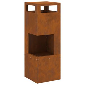 vidaXL Bålsted Brun 35 x 35 x 100 cm Stål