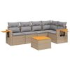 vidaXL sofas&aelig;t til haven 6 dele med hynder polyrattan beige