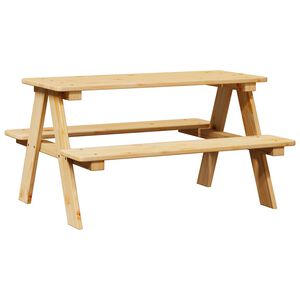 vidaXL b&oslash;rnebord med b&aelig;nke IRUN 90x79,5x50 cm massivt tr&aelig;