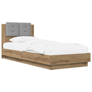 vidaXL Sengestel med hovedg&aelig;rde Artisan-eg 80 x 200 cm Konstrueret tr&aelig;