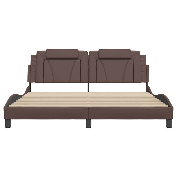 vidaXL sengeramme uden madras Viana 180x200 cm kunstl&aelig;der brun