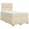 vidaXL Boxmadras med topmadras Cremefarvet 120 x 200 cm Stof