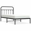 vidaXL sengeramme med sengegavl 100x190 cm metal sort