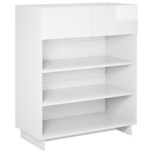 vidaXL Skoskab 73 x 38 x 87,5 cm Konstrueret tr&aelig; Hvid h&oslash;jglans