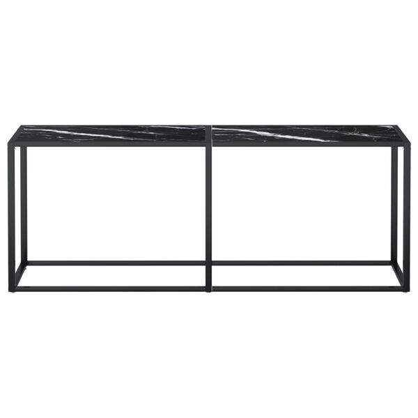 vidaXL konsolbord 200x35x75,5 cm h&aelig;rdet glas sort marmor