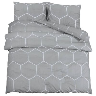 vidaXL sengetøj 260x220 cm bomuld grå