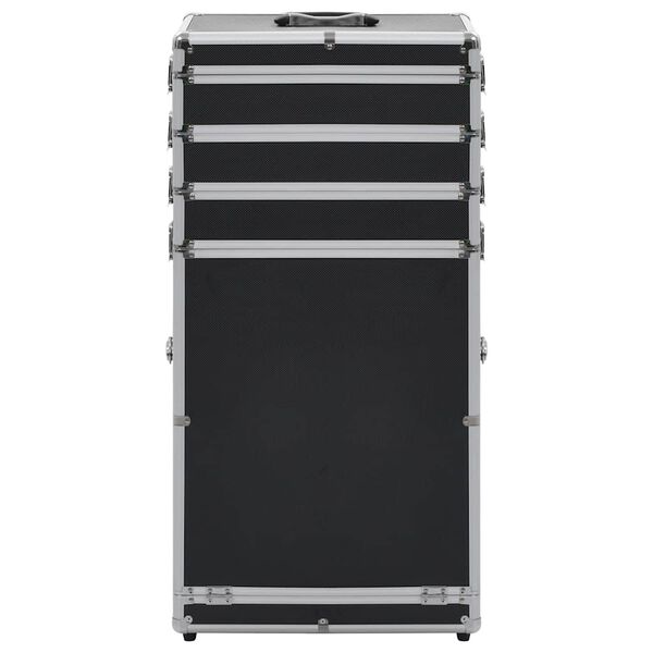 vidaXL makeupkuffert aluminium sort