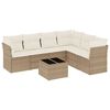 vidaXL sofas&aelig;t til haven 7 dele med hynder polyrattan beige