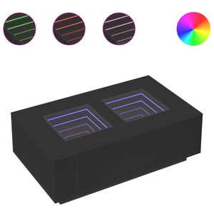 vidaXL sofabord med Infinity LED-lys 116x69x40 cm sort