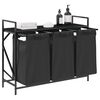 vidaXL vasket&oslash;jskurv 3 rum med hylde sort egetr&aelig;sfarve