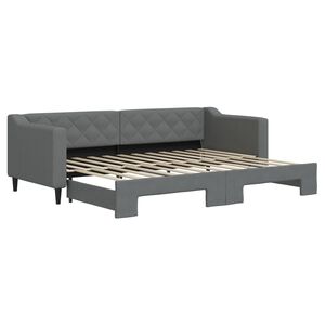 vidaXL daybed med udtr&aelig;k 80x200 cm stof m&oslash;rkegr&aring;