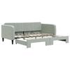 vidaXL daybed med udtr&aelig;k 100x190 cm velour lysegr&aring;