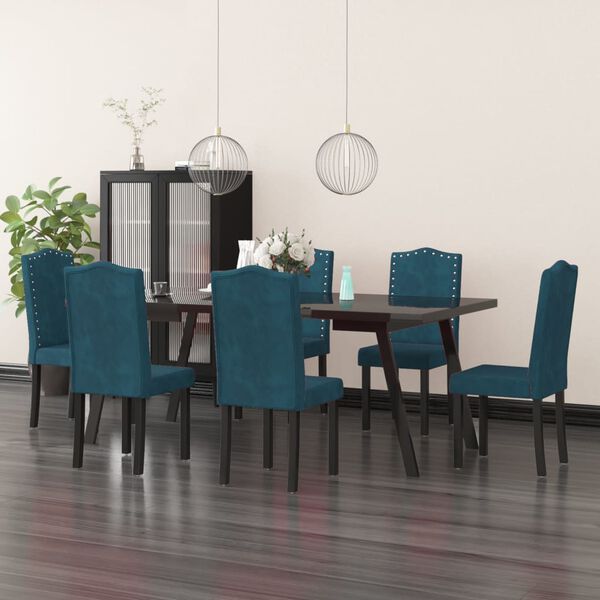 vidaXL spisebordsstole 6 stk. fl&oslash;jl bl&aring;