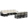 vidaXL Havesofa S&aelig;t 10 stk. Sort polyrattan