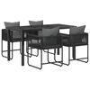 vidaXL Have Spisebordss&aelig;t 5 stk. Sort og Anthracit polyrattan