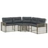 vidaXL havesofa med hynder og fodskammel L-formet polyrattan gr&aring;