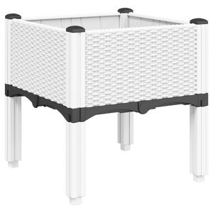 vidaXL plantekasse med ben 40x40x42 cm PP hvid