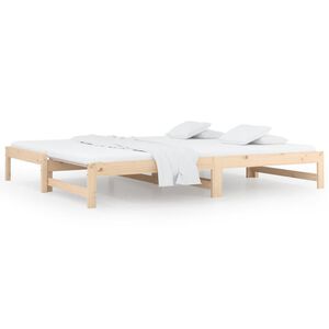 vidaXL daybed med udtr&aelig;k 2x(80x200) cm massivt fyrretr&aelig;